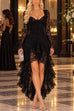 Karleedress Long Sleeve High-Low Ruffle Hem Lace Dress