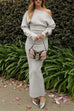 Karleedress One Shoulder Long Sleeves Bodycon Maxi Sweater Dress