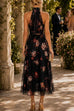 Karleedress Sleeveless High Waist Floral Print Flowy Midi Dress