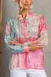 Long Sleeves Buttons Detail Printed Shirt