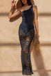 Karleedress Floral Lace Hollow Out Maxi Skirt