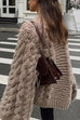 Karleedress Round Neck Oversized Cable Knit Sweater