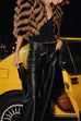 High Rise Faux Leather Flare Pants