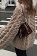 Karleedress Round Neck Oversized Cable Knit Sweater