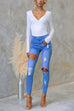 High Rise Ripped Skinny Denim Pants