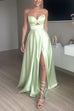 Karleedress Strapless Cut Out Back Lace-up Slit Maxi Party Dress