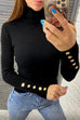 Karleedress Turtleneck Gold Buttons Ribbed Knit Top