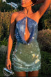 Karleedress Halter Cut Out Open Back Sequin Mini Dress