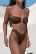 Karleedress Strapless Bandeau Top High Cut Bikini Set
