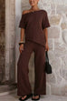 Elastic Waist Wide Leg Knit Pants