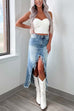 Karleedress Frayed High Low Hem Distressed Maxi Skirt