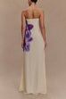 Karleedress Elegant Strapless Floral Print Maxi Dress