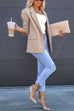 Karleedress Classic Single Button Back Slit Pocketed Blazer