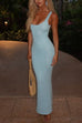 Karleedress U Neck Sleeveless Sequin Bodycon Maxi Dress