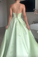 Karleedress Strapless Cut Out Back Lace-up Slit Maxi Party Dress