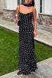 Karleedress Ruffle Hem Polka Dot Maxi Cami Dress