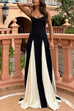 Karleedress Spaghetti Strap Color Block Swing Maxi Party Dress