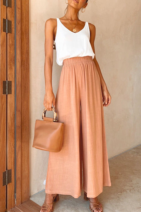 Karleedress Elastic Waist Wide Leg Palazzo Pants