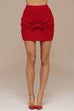 Bow Front Ribbed Knit Mini Skirt