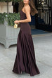 Karleedress Strapless Satin Patchwork Flare Maxi Dress