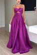 Karleedress Strapless Lace-up High Slit Satin Maxi Party Dress