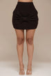 Bow Front Ribbed Knit Mini Skirt