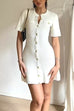 Karleedress Short Sleeves Button Down Mini Knit Dress
