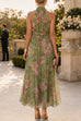 Karleedress Sleeveless High Waist Floral Print Maxi Dress