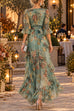 Karleedress V Neck Floral Print High Low Hem Ruffle Maxi Dress