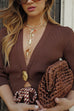 Karleedress Chic V Neck One Button Sweater