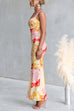 Sleeveless Floral Print Bodycon Maxi Dress