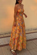 Karleedress Spaghetti Strap Floral Print Chiffon Maxi Dress