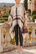 Karleedress Chicest Tassel Lattice Cloak Poncho Sweater (A)
