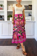 Karleedress High Rise Tropic Print Midi Skirt
