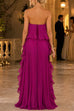 Karleedress Elegant Strapless Tube Ruffle Pleated Maxi Dress
