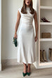 Karleedress Mockneck Sleeveless Side Ruched Midi Dress
