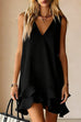 Karleedress V Neck Sleeveless Ruffle Layered Mini Dress