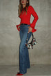 Karleedress Mid Rise Pocketed Straight Leg Denim Pants