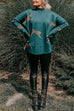 Karleedress High Neck Side Slit Cheetah Pattern Sweater