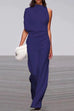 Karleedress Cowl Neck One Shoulder Batwing Sleeve Party Suit