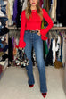 Karleedress Mid Rise Pocketed Straight Leg Denim Pants