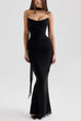 Karleedress Ruched Strapless Corset and Bodycon Maxi Skirt Set with Scarf