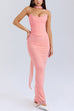 Karleedress Ruched Strapless Corset and Bodycon Maxi Skirt Set with Scarf