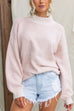 Mockneck Drop Shoulder Comfy Pullover Sweater