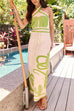 Karleedress Palm Canyon Print Criss Cross Halter Maxi Dress