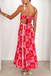 Karleedress Ric Rac Trim Bow Back Palm Soleil Print Maxi Cami Dress