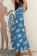 Bow Shoulder Sleeveless Seashell Print Maxi Dress