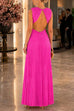 Karleedress Crewneck Sleeveless Open Back Pleated Maxi Dress