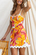 Sleeveless Ric Rac Trim Printed Mini Dress