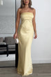Karleedress Strapless Tube Satin Maxi Dress